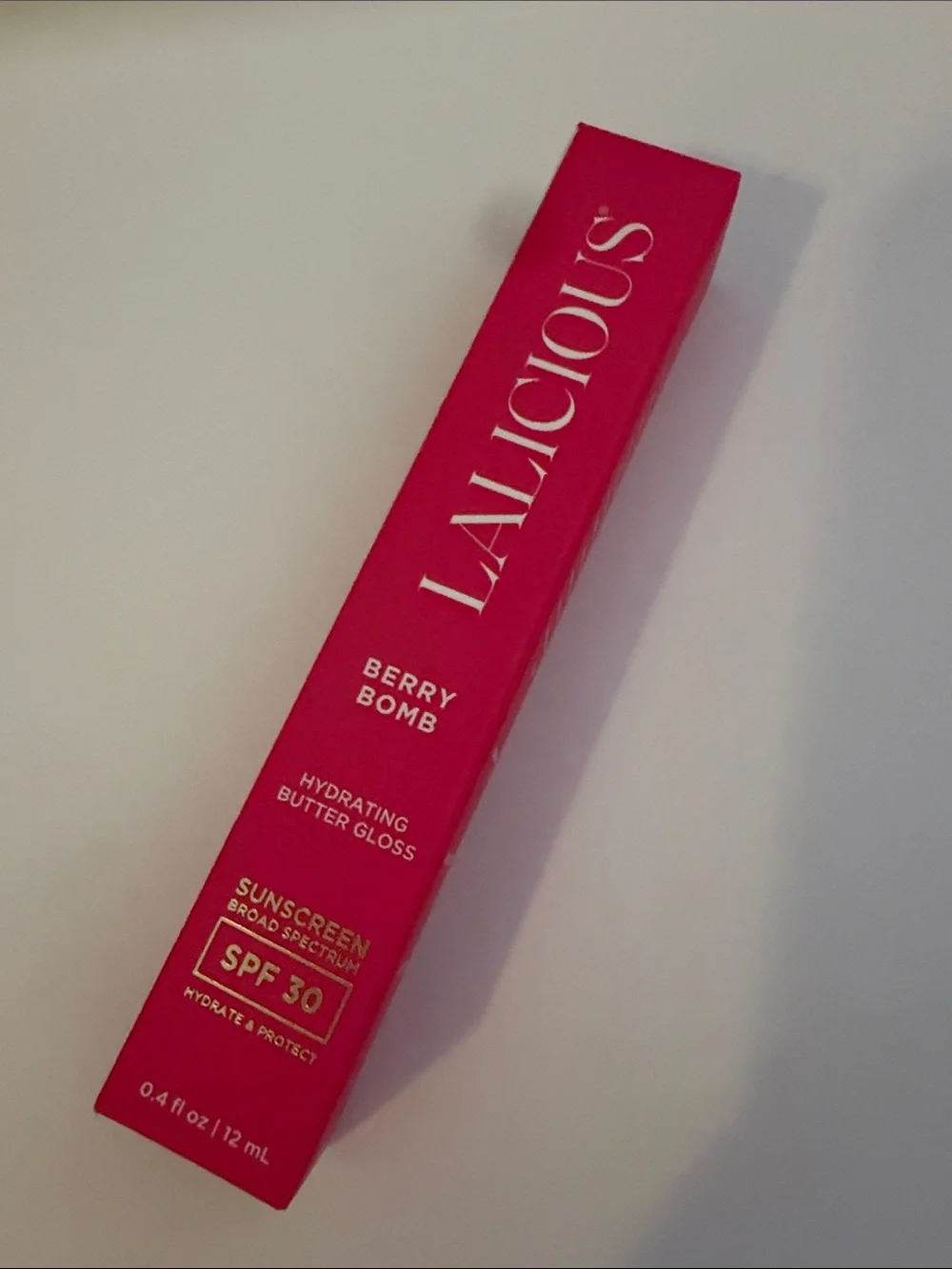 NWT LALICIOUS Hydrating Butter Gloss SPF 30 - Berry Bomb 0.4 fl oz